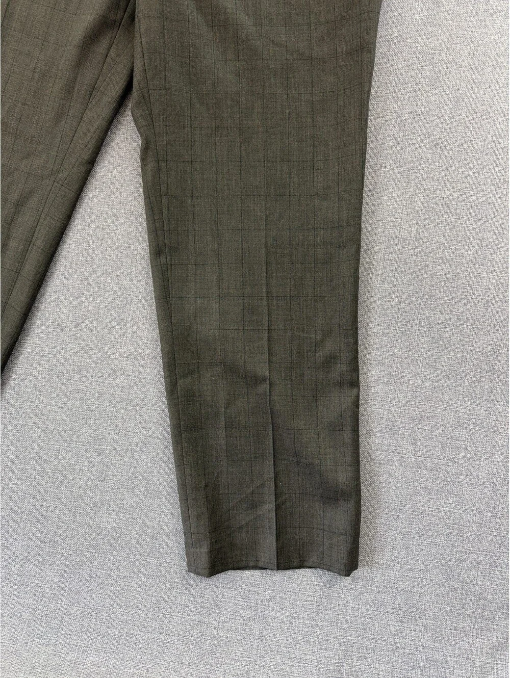 Stafford Classic Fit Mens Dress Pants 42x32 Brown Check Wool Blend